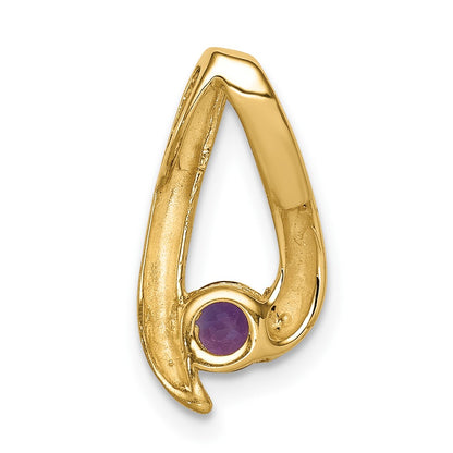 14k 4mm Amethyst Pendant
