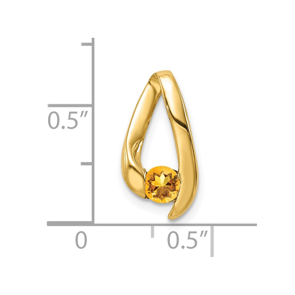 14k 4mm Citrine Pendant
