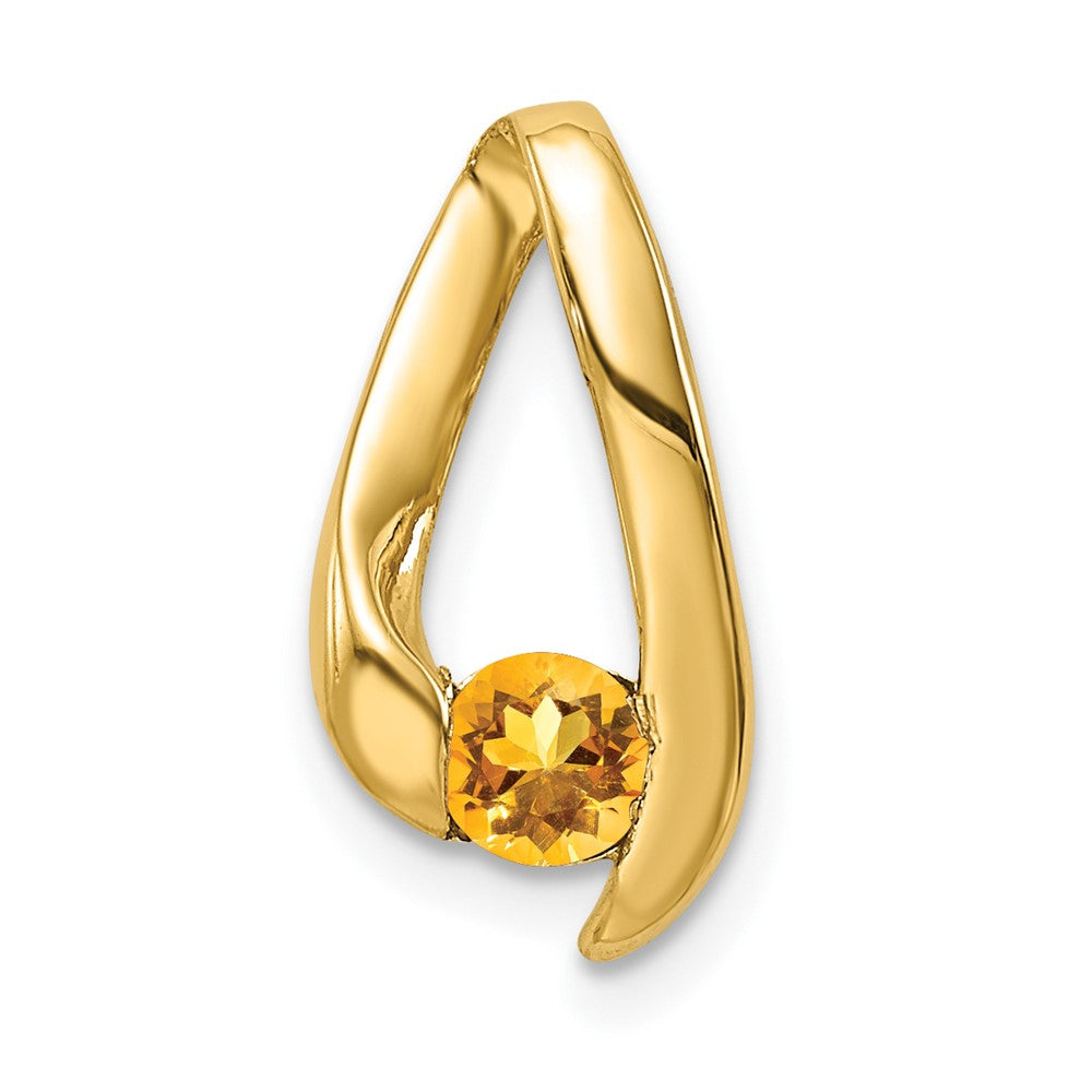 14k 4mm Citrine Pendant