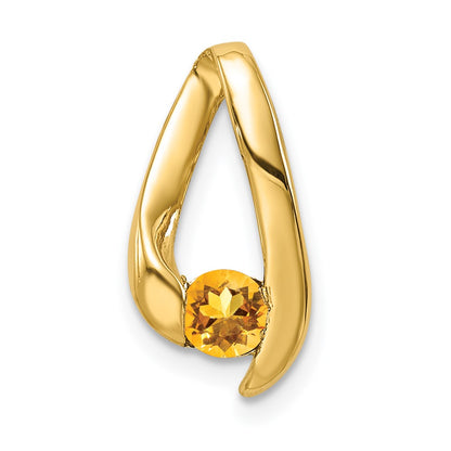 14k 4mm Citrine Pendant