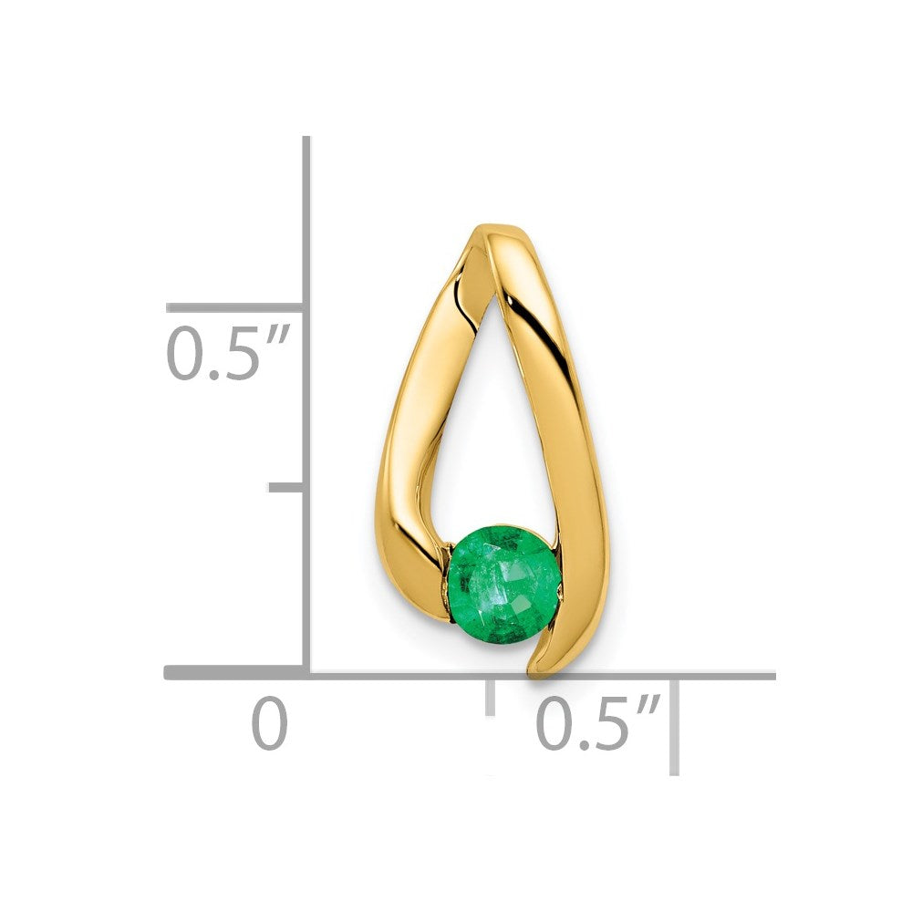 14K Yellow Gold 4mm Emerald pendant