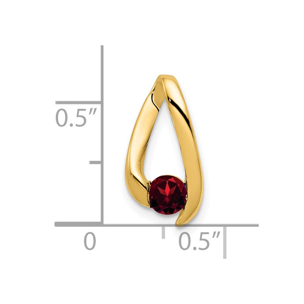 14k 4mm Garnet Pendant