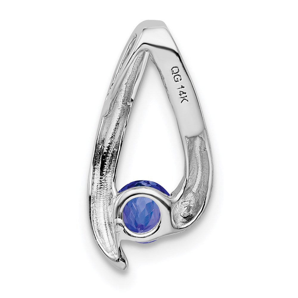 14k White Gold 4mm Tanzanite Pendant