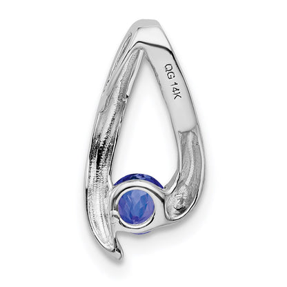 14k White Gold 4mm Tanzanite Pendant