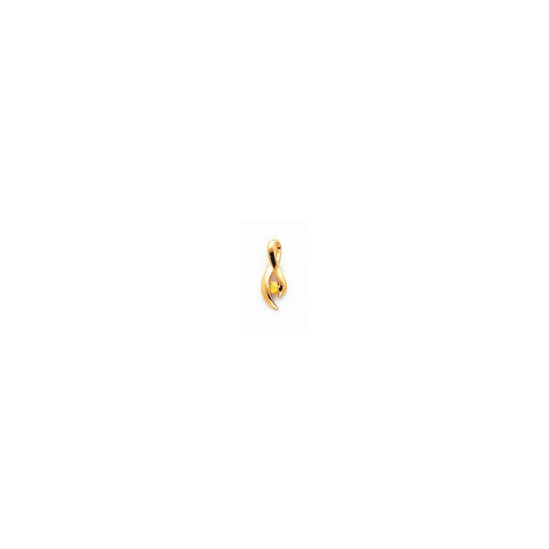 14K Yellow Gold 3mm Citrine pendant