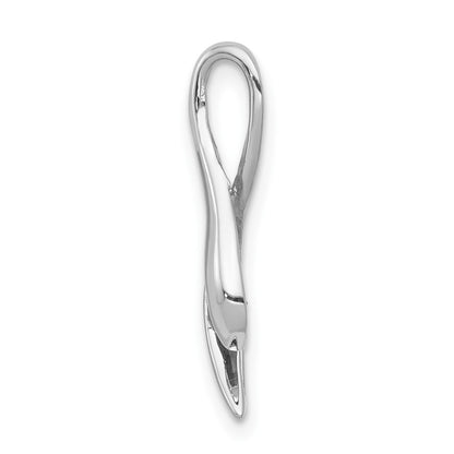 14k White Gold 3mm Emerald Pendant