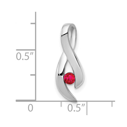 14k White Gold 3mm Ruby Pendant