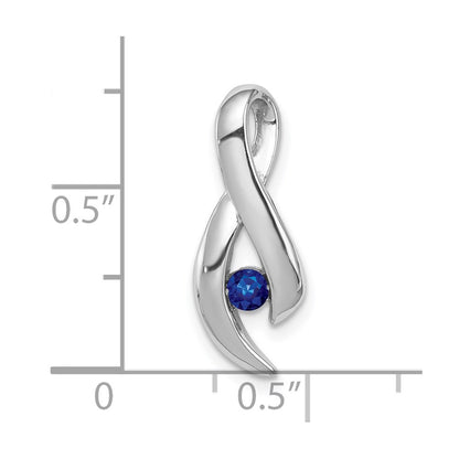 14k White Gold Sapphire Pendant
