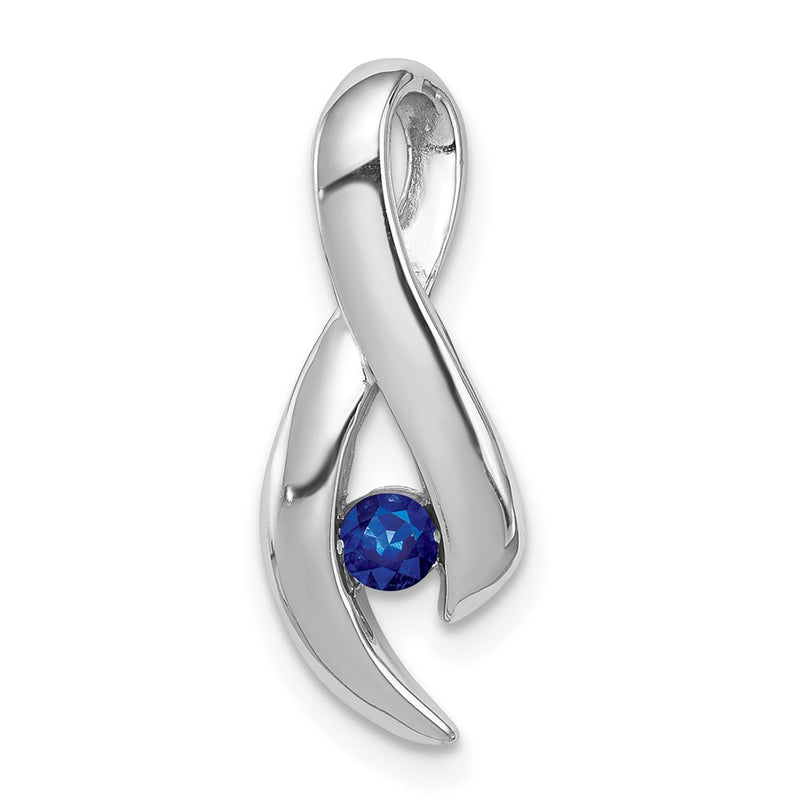 14k White Gold Sapphire Pendant