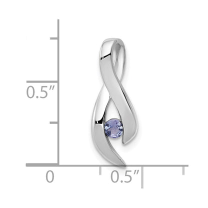14k White Gold 3mm Tanzanite Pendant