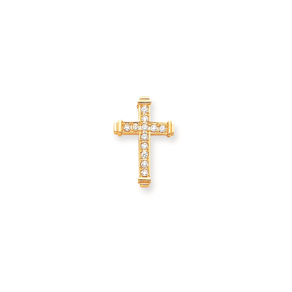 14k AA Diamond Latin Cross Pendant
