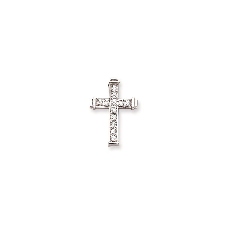 14k White Gold A Diamond cross pendant