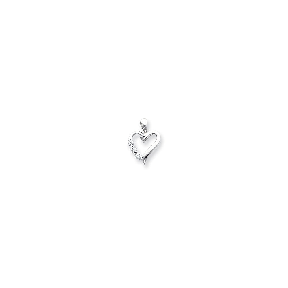 14k White Gold VS Diamond heart pendant