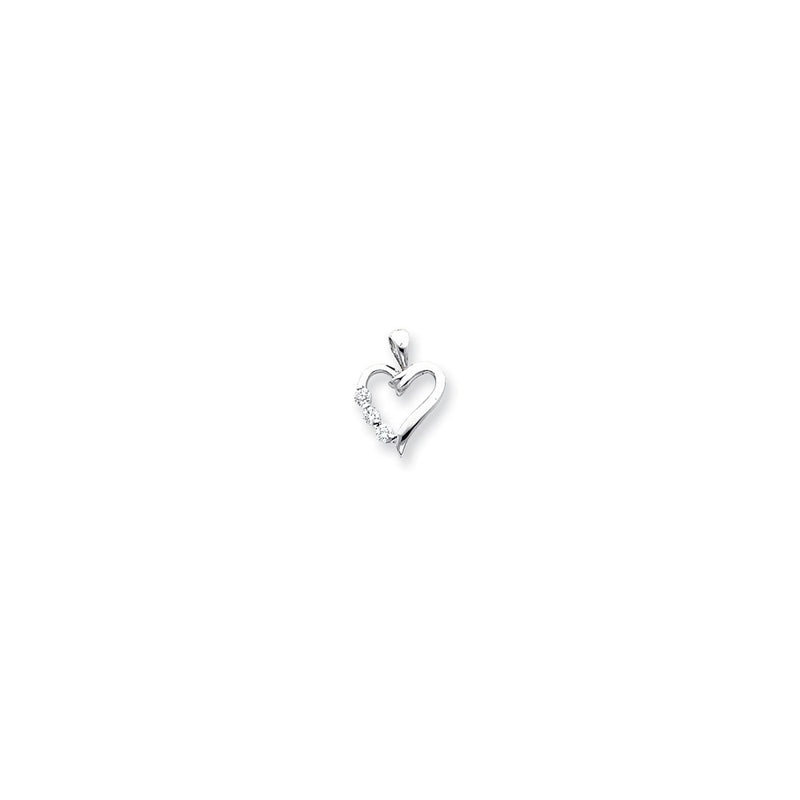 14k White Gold VS Diamond heart pendant