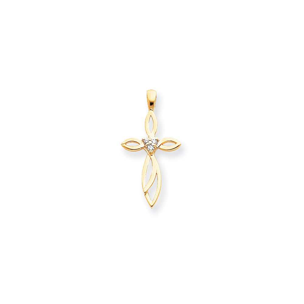 14k A Diamond cross pendant