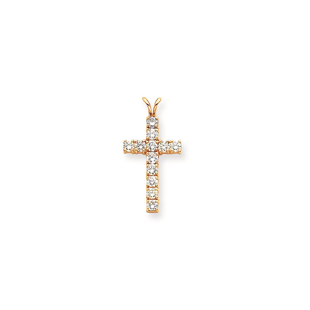 14k A Diamond cross pendant