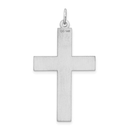 14k White Gold Laser Designed Cross Pendant