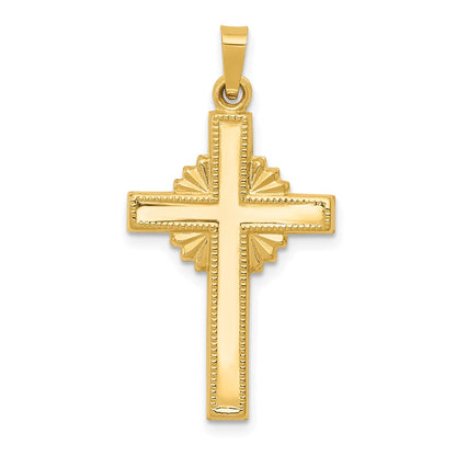 14k Yellow Gold Polished Cross Celtic Pendant