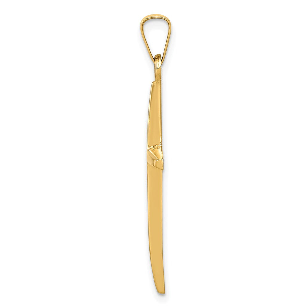 14k Yellow Gold Polished Latin Cross Pendant