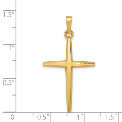 14k Yellow Gold Polished Latin Cross Pendant