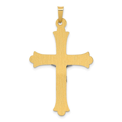 14k Two-tone Gold Two-tone Gold Textured and Polished INRI Crucifix Pendant
