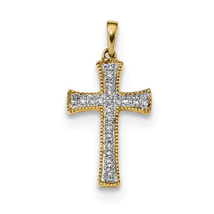 14k Yellow Gold Diamond Pendant
