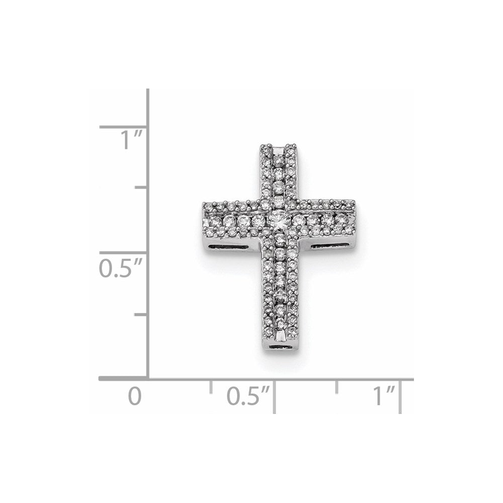 14k White Gold Diamond Chain Slide Pendant