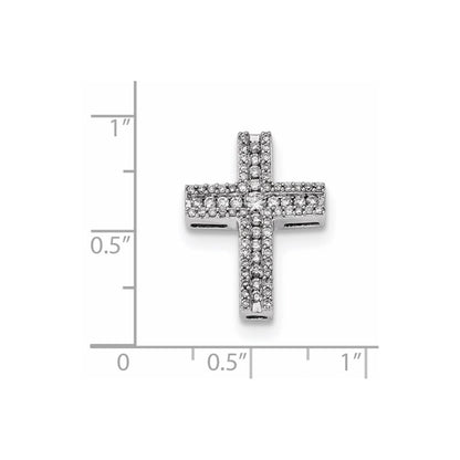 14k White Gold Diamond Chain Slide Pendant