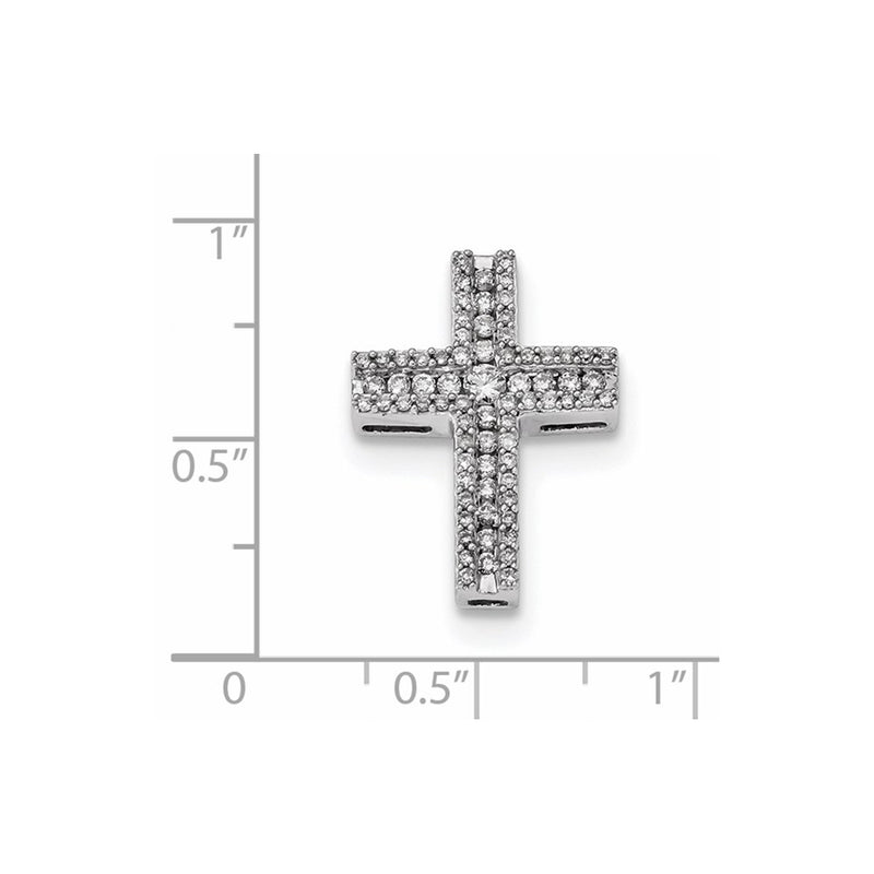 14k White Gold Diamond Chain Slide Pendant