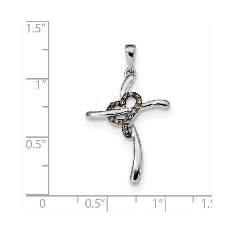 14k White Gold Champagne Diamond Pendant
