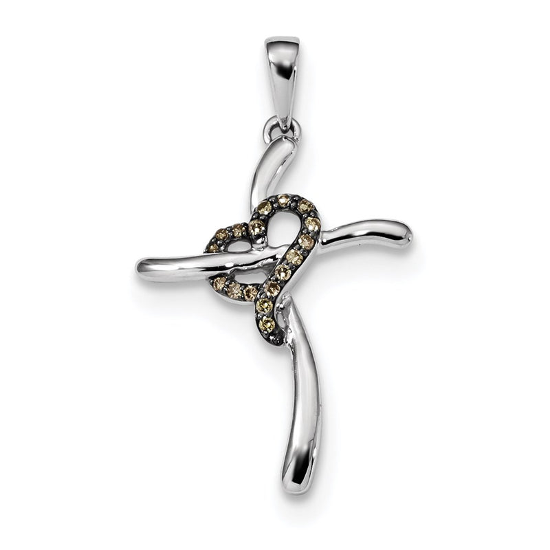 14k White Gold Champagne Diamond Pendant