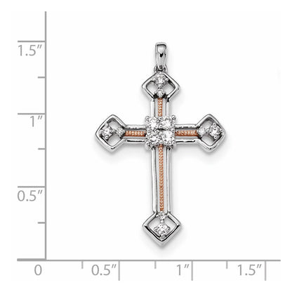 14k White/Rose Gold Diamond Pendant