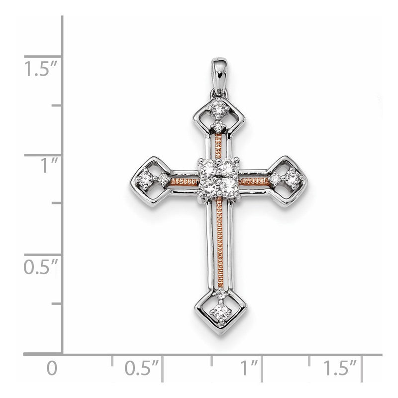 14k White/Rose Gold Diamond Pendant
