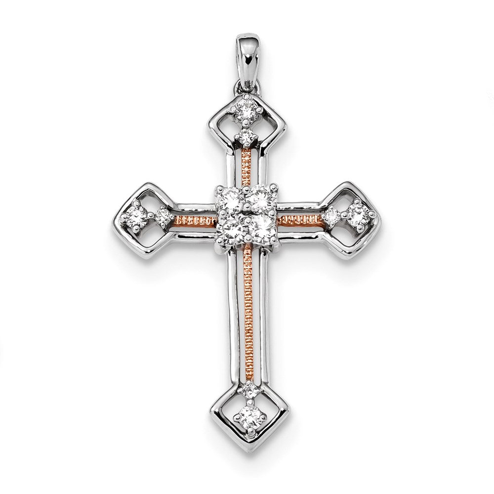 14k White/Rose Gold Diamond Pendant
