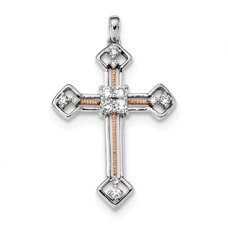 14k White/Rose Gold Diamond Pendant
