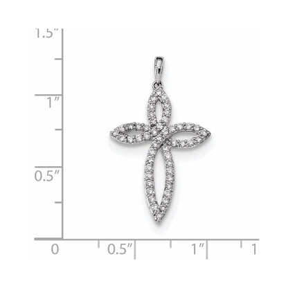 14k White Gold Diamond Pendant