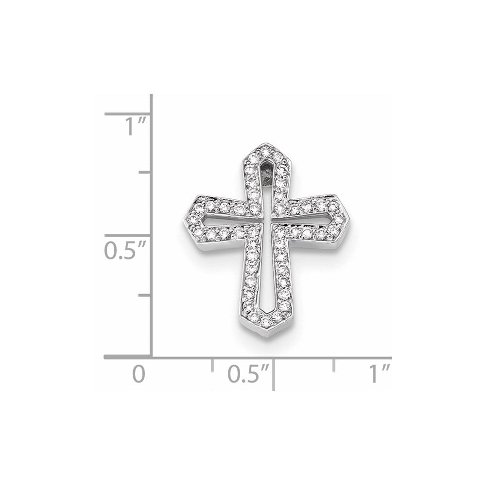 14k White Gold Diamond Slide Pendant