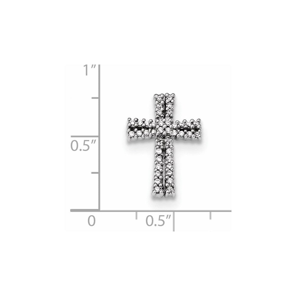 14k White Gold Diamond Chain Slide Pendant
