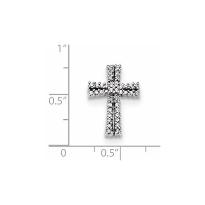 14k White Gold Diamond Chain Slide Pendant