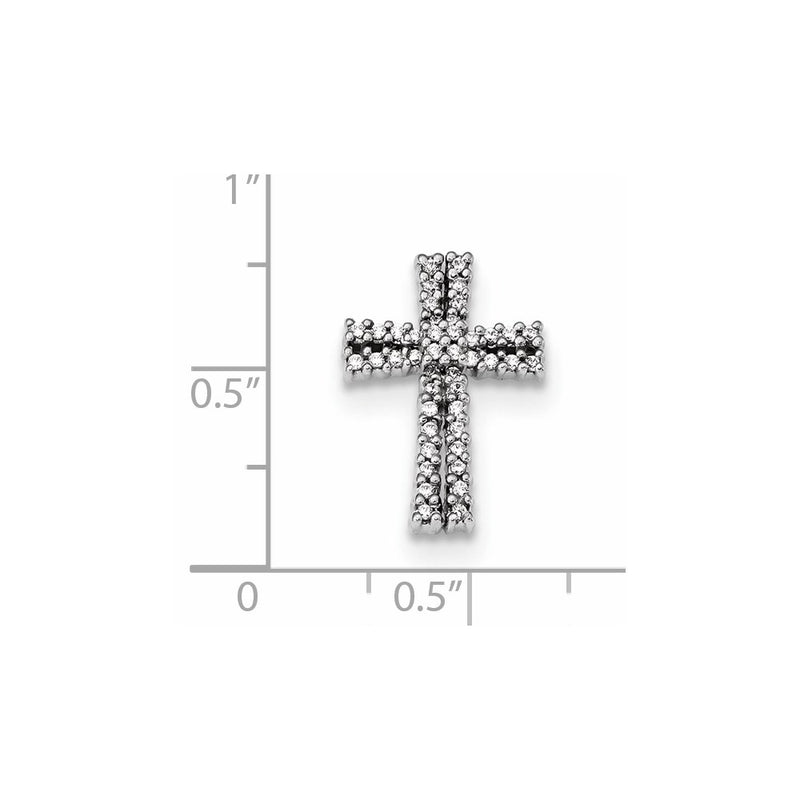 14k White Gold Diamond Chain Slide Pendant