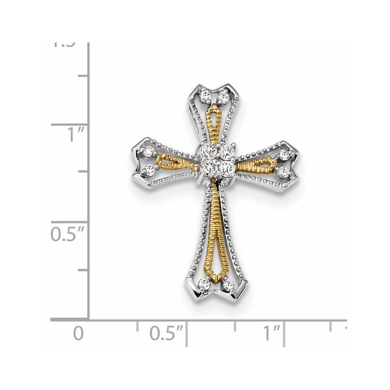 14k White/Yellow Gold Diamond Chain Slide Pendant