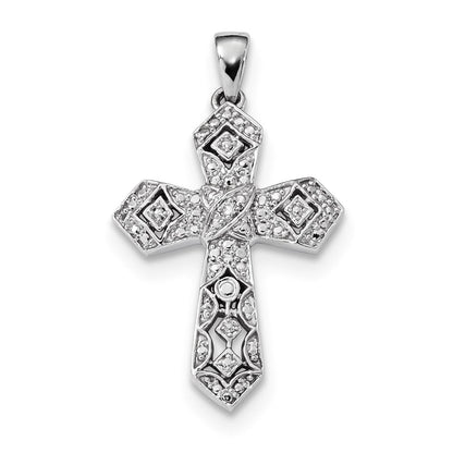 14k White Gold Diamond Pendant