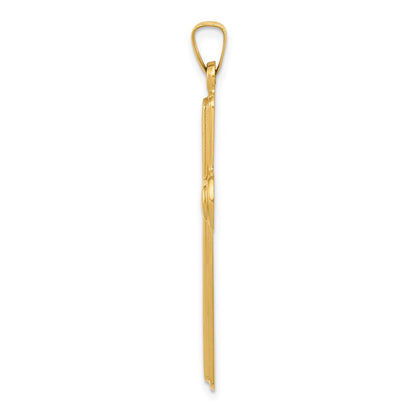14k Yellow Gold Polished Latin Cross Pendant