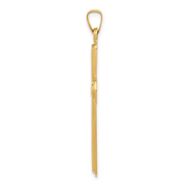 14k Yellow Gold Polished Latin Cross Pendant