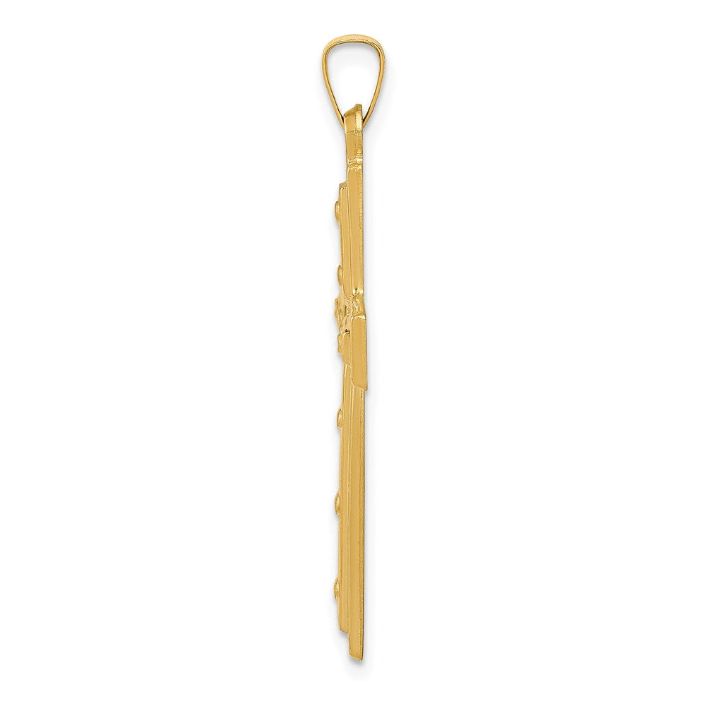 14k Yellow Gold Polished Cross Pendant