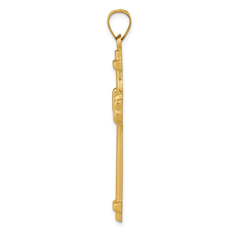 14k Yellow Gold Polished Fancy Cross Pendant