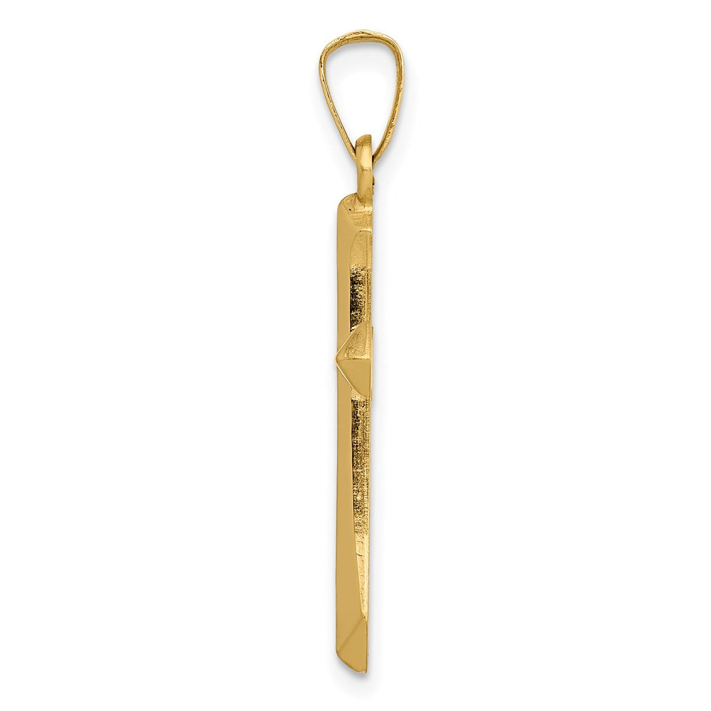 14k Yellow Gold Polished Cross Pendant
