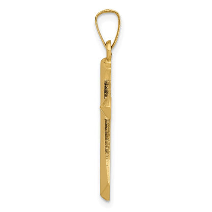 14k Yellow Gold Polished Cross Pendant
