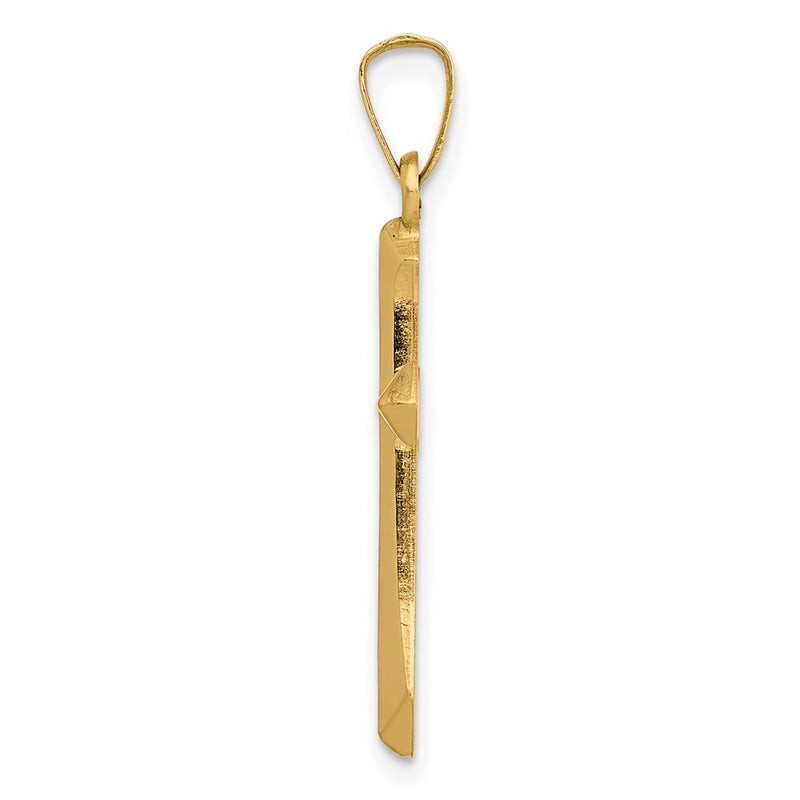 14k Yellow Gold Polished Cross Pendant