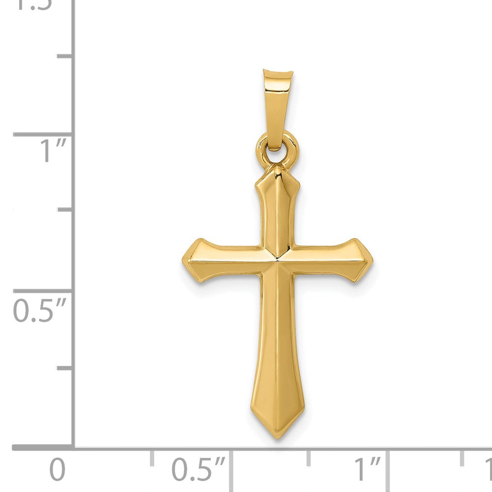 14k Yellow Gold Polished Cross Pendant